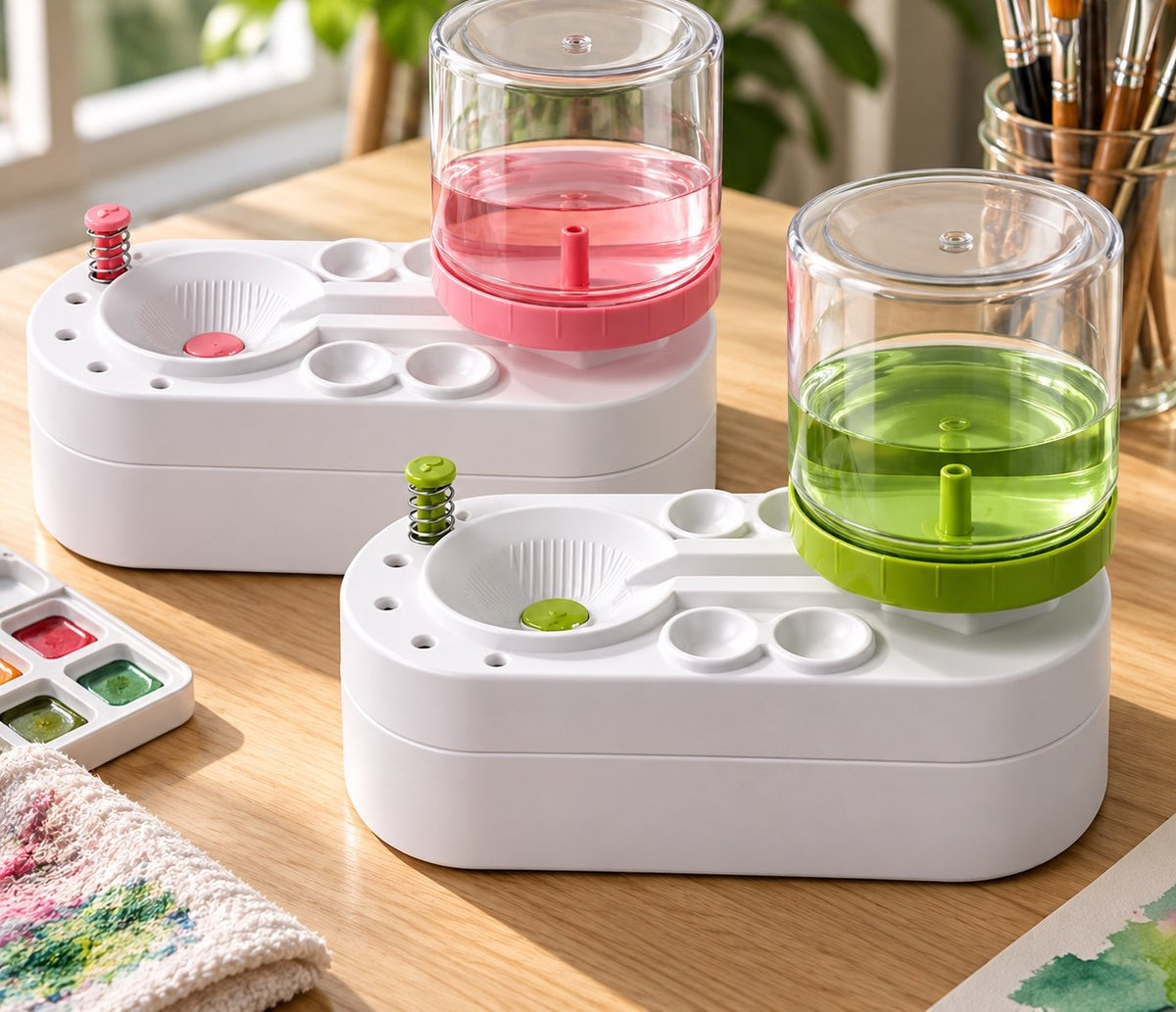 Brush Cleaning Station in pink and green